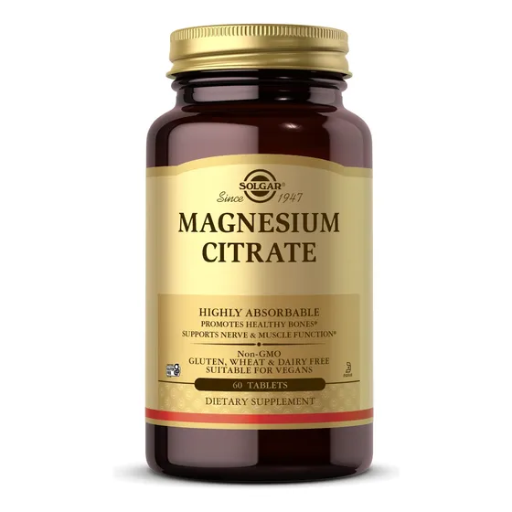 Suplemento De Citrato De Magnesio Solgar 420 Mg 60 Tabletas