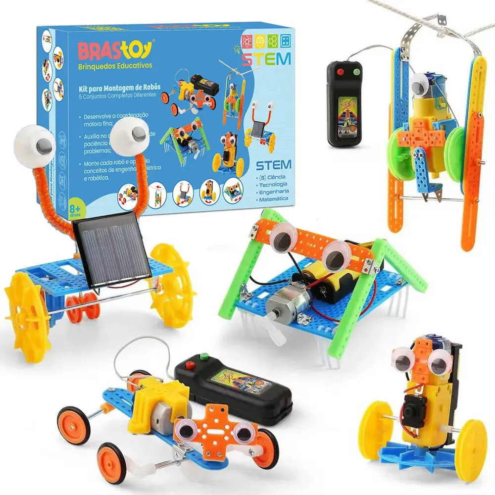 Camewin Blocos Construção Brinquedo 5 Kits De Robótica Stem 5 Kit De Ciência De Robôs