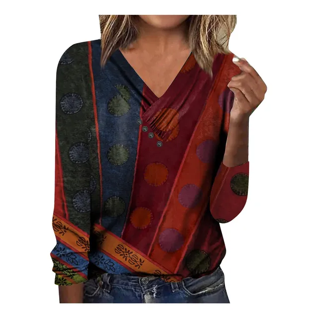 Sudadera Estampada Para Mujer Blusa Manga Larga Panel Pecho