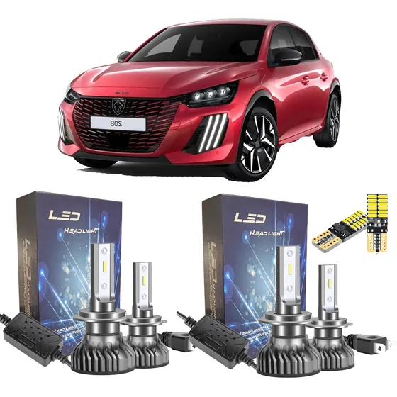Kit Lamparas Cree Led 60 Mil Lumen Peugeot 208 Altas Y Bajas