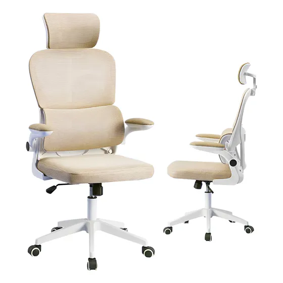 Cadeira De Escritório Confort Ergonômico Apoio De Lombar Cor Amarelo Material Do Estofamento Malha Python Fly Xhocb07