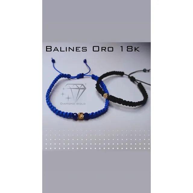 Pulseras Tejidas Con Esfera En Oro 18k
