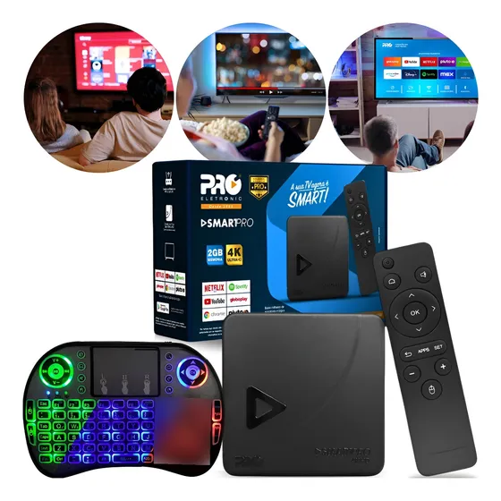Tv Box Pronta Entrega Frete Grátis + Mini Teclado Brinde Preto Padrão