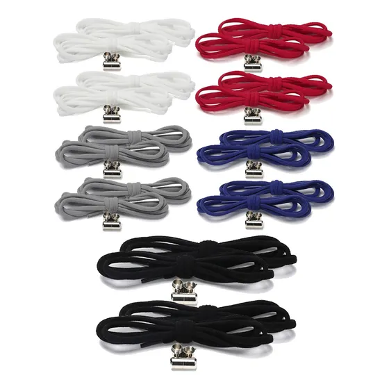 10 Pares Agujetas Elasticas Cordones Sin Nudos Hebilla Metal