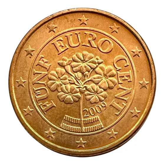Austria - 5 Euro Cents - Año 2009 - Km #3084 - Primulas
