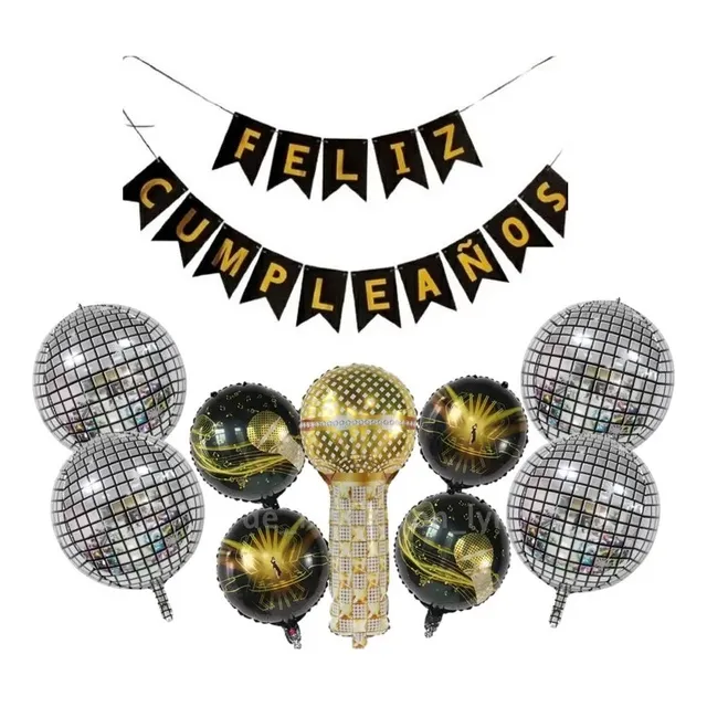 Kit De Decoración Fiesta Disco Retro 80s
