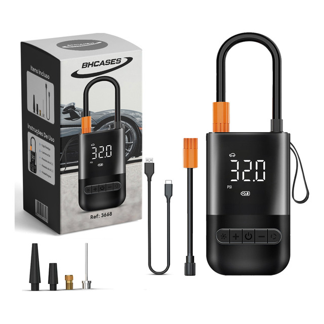 Compressor De Ar Portátil Inflador Digital Recarregável Para Pneu De Carro Moto Bike Com L... Compressor De Ar Portátil Inflador Digital Recarregável Para Pneu De Carro Moto Bike Com L...