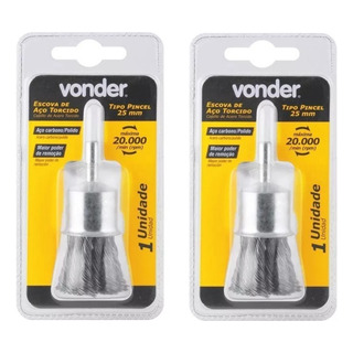 2 Escova De Aço Torcido, Tipo Pincel, 25mm, Vonder 2 Escova De Aço Torcido, Tipo Pincel, 25mm, Vonder