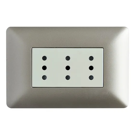 X10 Tomacorriente Enchufe Triple Champagne Punteado 10a 220v