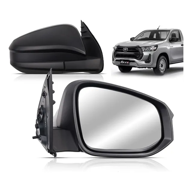 Retrovisor Hilux 2016 2017 2018 2019 Preto Fixo