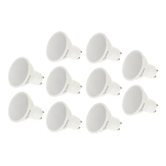 Paquete De 10 Focos Led Dicroica, Gu10, 7w Multivoltaje Luz Blanco frío
