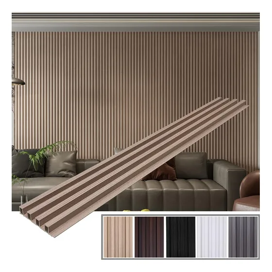 Panel Pared Liston Bord Grano Madera Wpc Rejilla Roble