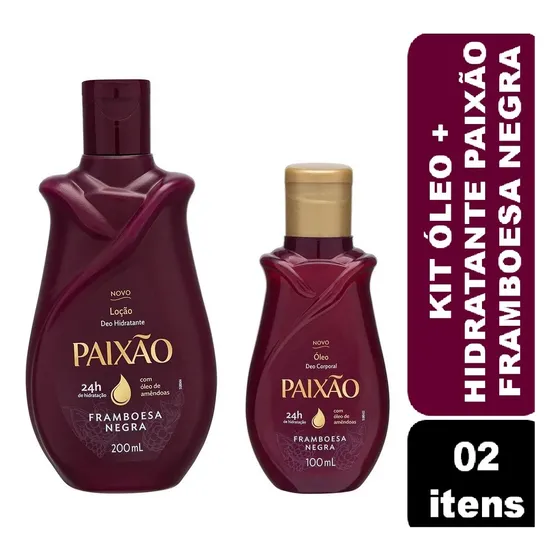 Kit Hidratante 200 Ml + Óleo 100ml Framboesa Negra Paixão