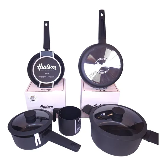 Batería Juego Set Hudson Masterchef Teflón Doble Antihaderen