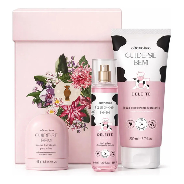 Kit 3 Deleite Body Splash + Loção Corporal + Creme Para Mãos Kit 3 Deleite Body Splash + Loção Corporal + Creme Para Mãos