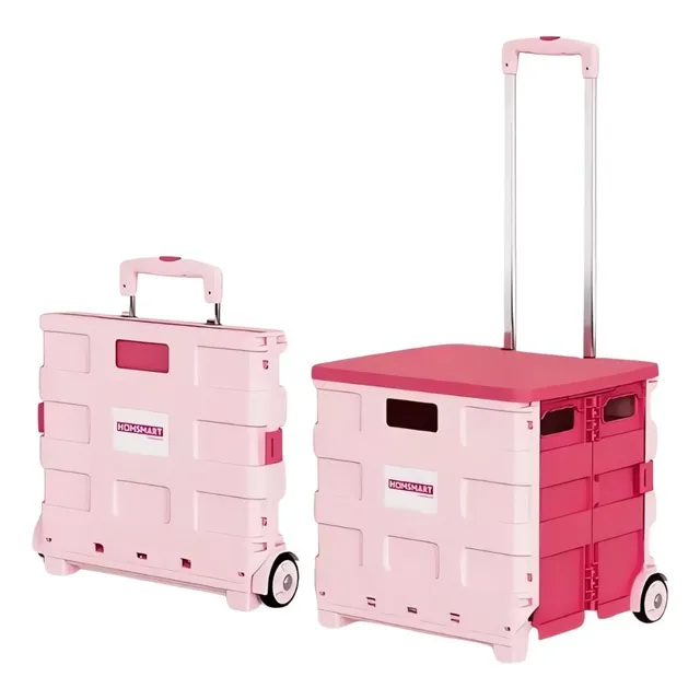 Carrito De Plástico Portátil Plegable Con Ruedas