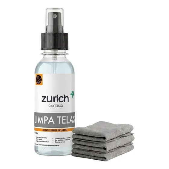 Kit Limpa Telas 120ml Spray + 3 Microfibras Para Tv, Celular