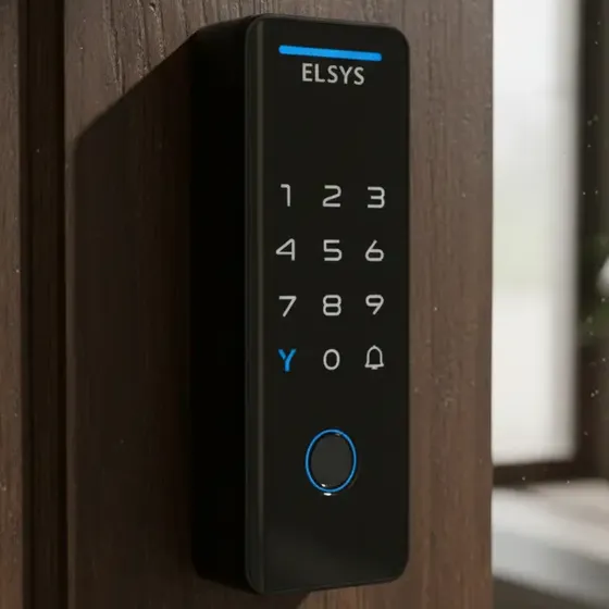 Fechadura Digital Elsys Wifi Tuya 4100 Sobrepor Tecno Preta