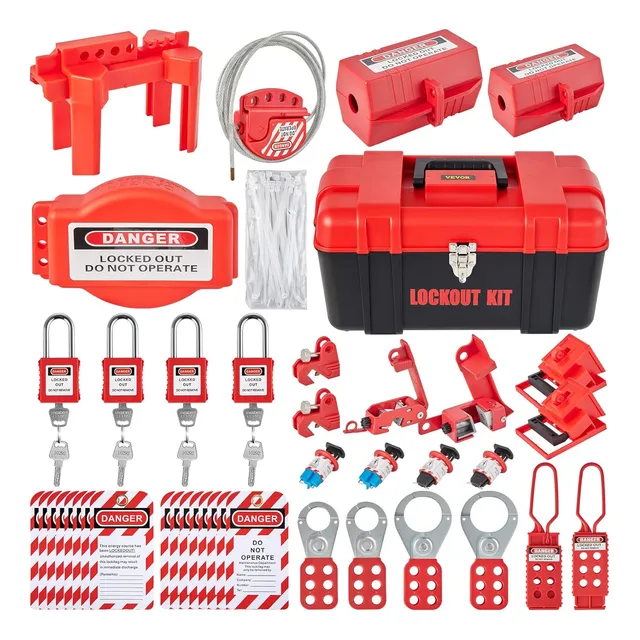 42 Pcs Lockout Tagout Kits, Electrical Safety Loto Kit Inclu