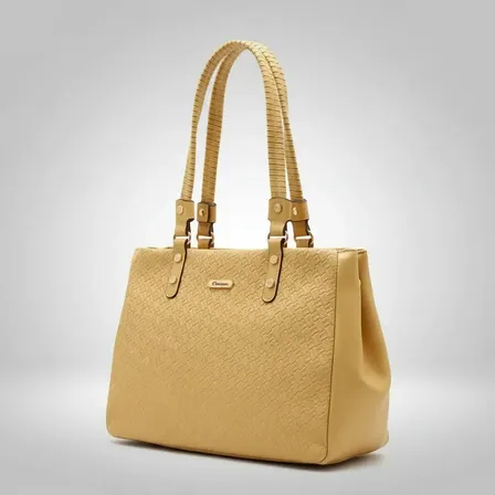 Bolsa Chenson Feminina 3485269 Bege Amarelo Liso Dourado Mesma Cor Da Bolsa