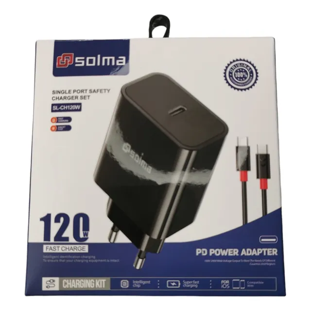 Cargador De Pared Tipo C Carga Rapida 120w Solma