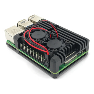 Carcasa Raspberry Pi 4 Case Metal Doble Ventilador Disipador Carcasa Raspberry Pi 4 Case Metal Doble Ventilador Disipador