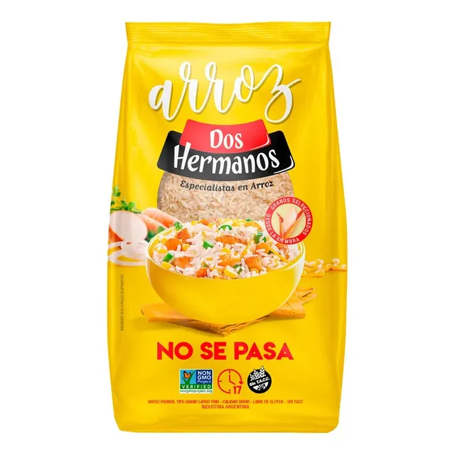 Arroz Parboil 1kg Dos Hermanos Libre Gluten Sin Tacc No Se Pega