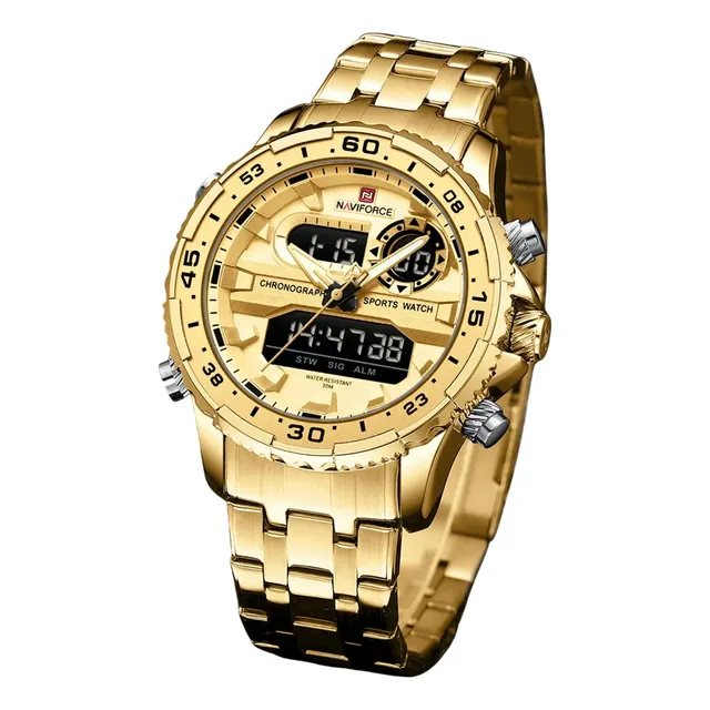 Reloj Naviforce Nf9234 G/g/g De Correa De Cadena Color Oro