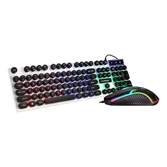 Kit Teclado Semi-mecânico + Mouse Gamer Usb Com Fio Luz Led 