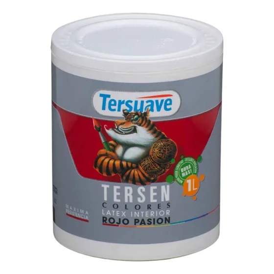Pintura Tersuave Latex Para Interior Mate Tersen x 1 Litro - Color Rojo Pasión