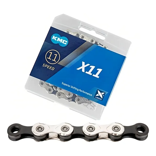 Cadena de bicicleta KMC X11 de 1.27cm x 2.18mm para monoplato SíColor Negro/Plateado