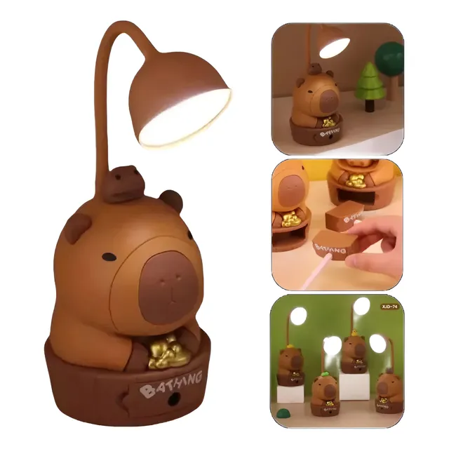 Velador Infantil Led Luz De Noche Capibara Recargable Usb