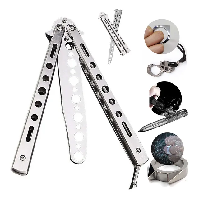 Cuchillo De Mariposa Y Arma Oculta De Autodefensa Táctica4pk
