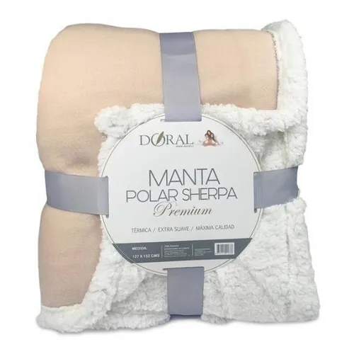 Manta Polar Sherpa Premium 127x152cm Color Café Claro