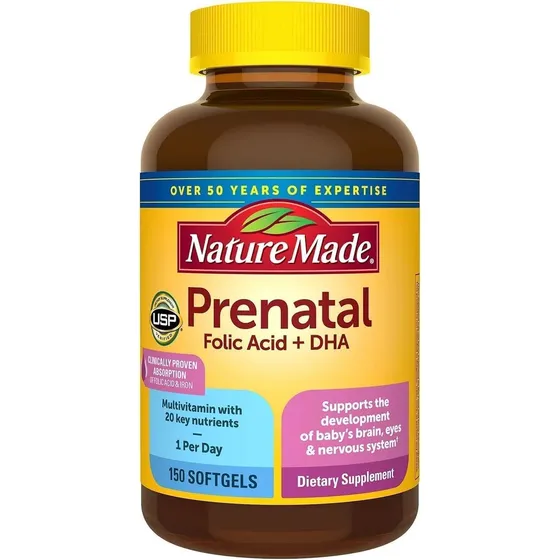 Cápsulas Blandas Nature Made Prenatal + Dha, 200 Mg 150 Unid
