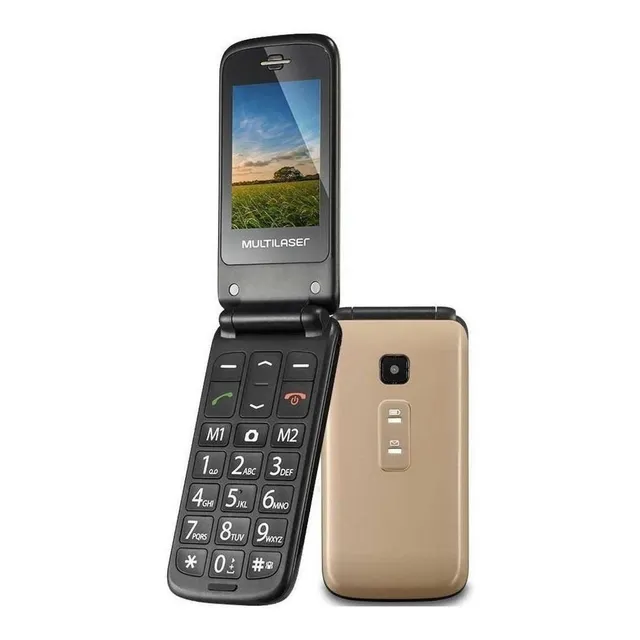 Celular Flip Vita Dourado Dual Chip P9043 Multila Cor Dourado/Preto