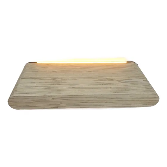 Estante Flotante Madera 45x30x5cm Mesa De Luz Led Moderna G2