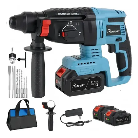 Martelete Perfurador Rompedor Sem Fio Brushless Sds Plus A Bateria 21v E Maleta Azul 127/220v