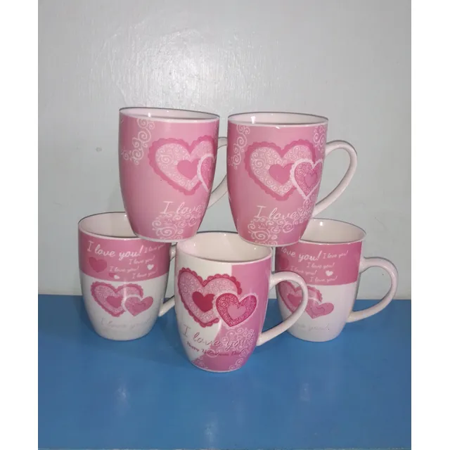 Set 5 Tazas Amor Novios Regalo Recuerdo Arreglos Cesta
