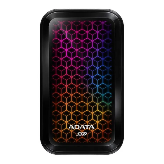 Disco Externo Estado Solido Adata 1 Tb Rgb Negro 3.2 Tipo C
