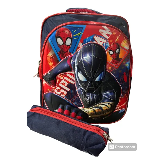 Spiderman Bolso Morral Escolar + Cartuchera Grande