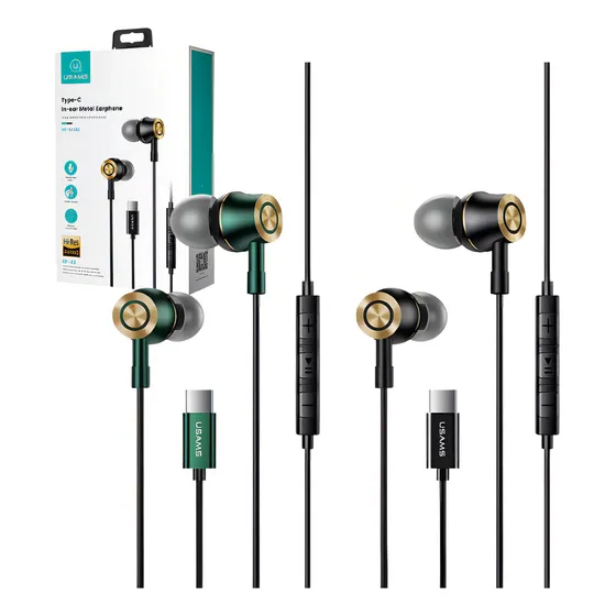 Auriculares estéreo USB-C tipo C tipo C de Usams, color verde