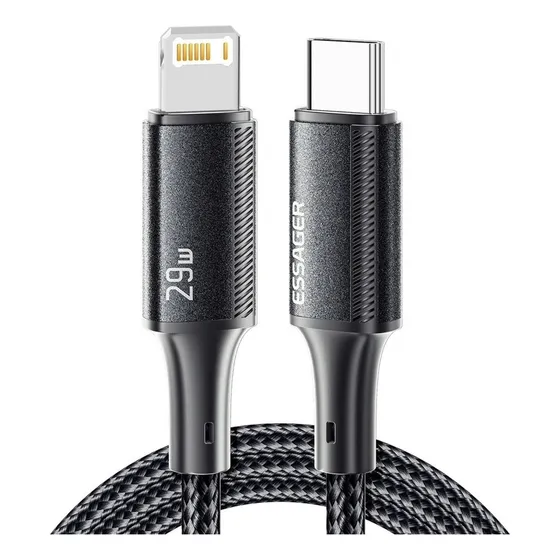 Cabo Essager Pd 20w Até 29w Usb-c Lightning Turbo