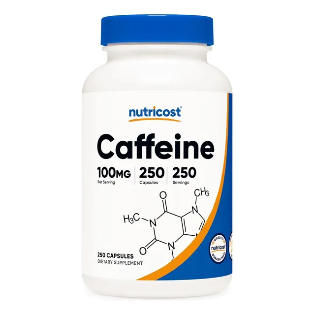 Cafeina Caffeine 100 Mg 250 Capsulas Nutricost Sabor Natural