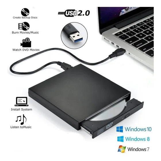 Unidad Externa Quemador Dvd Cd Usb Portátil Lector 