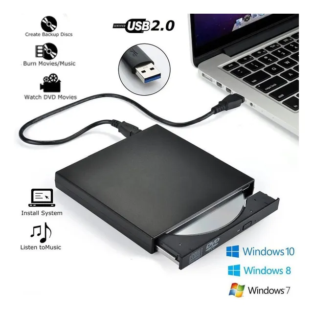 Unidad Externa Quemador Dvd Cd Usb Portátil Lector 