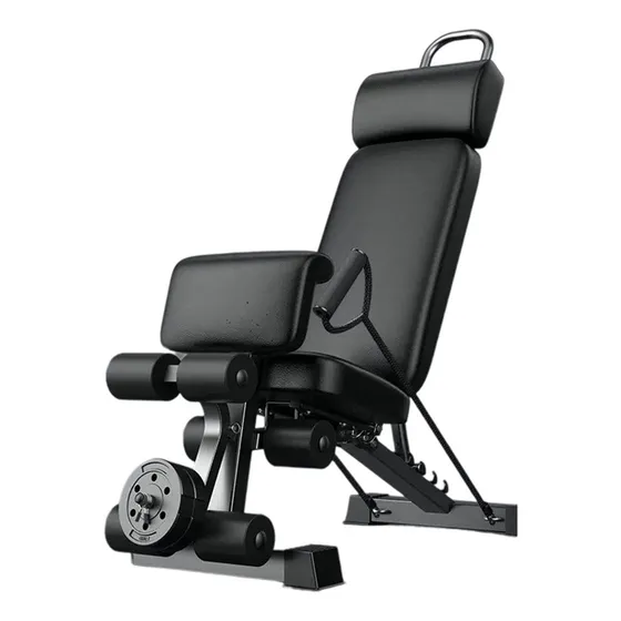 Press Banca Abdominal Reclinable Multiuso Ajustable Negro
