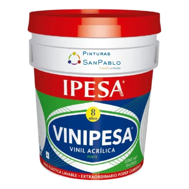 Cubeta Pintura Vinílica Exterior 19 Litros Vinipesa 8 Años Color Naranja