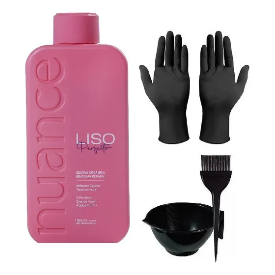 Liso Perfeito Nuance Progressiva 1 Lt + Kit Aplicaçao + Luva