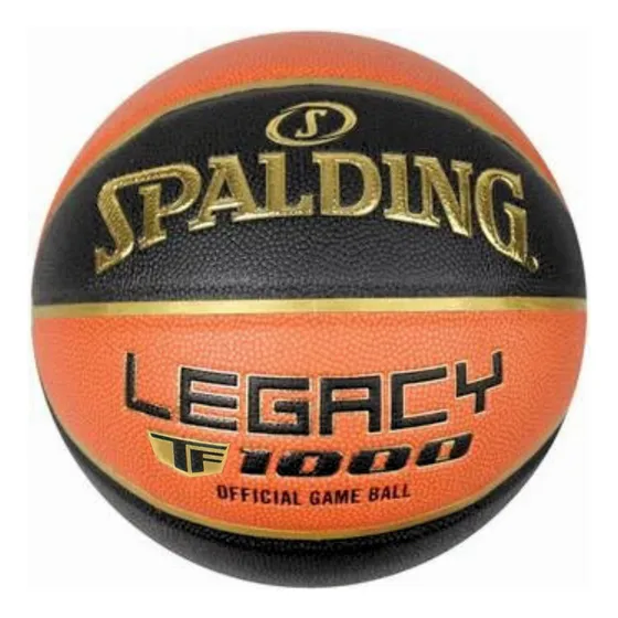 Pelota De Basquet Spalding Legacy Tf-1000 N° 7 Fimba Cuero Color Orange/black